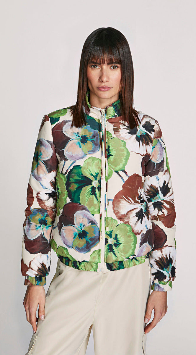 Jaqueta Morena Rosa Bomber Puffer Verde