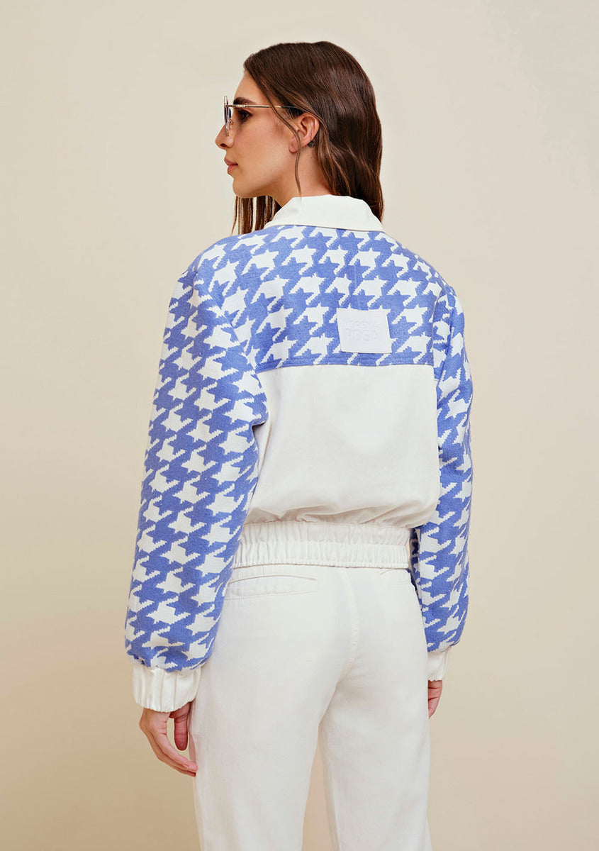 Jaqueta Morena Rosa Bomber Composê De Tecidos Off White